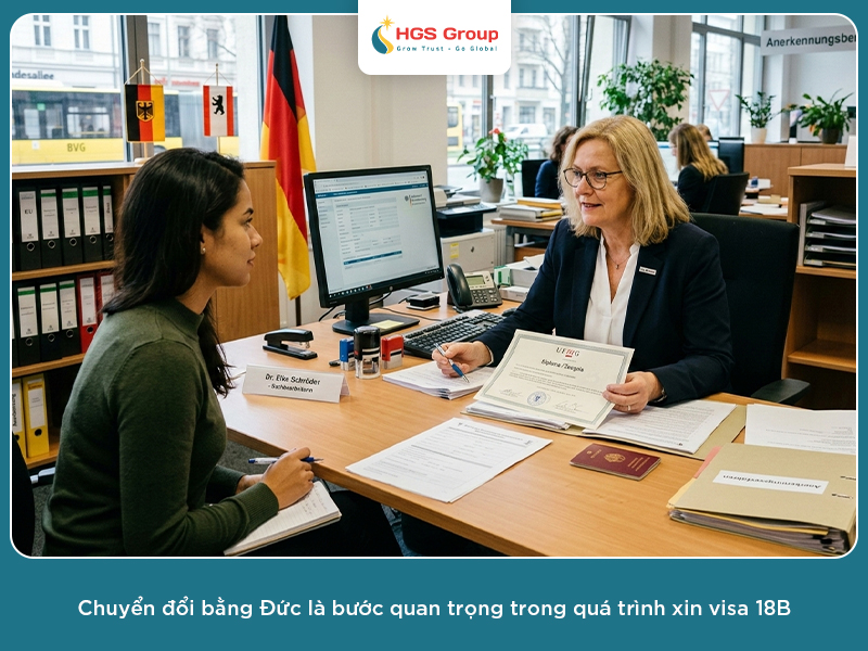 chuyển đổi bằng Đức là bước quan trọng trong quá trình xin visa 18B